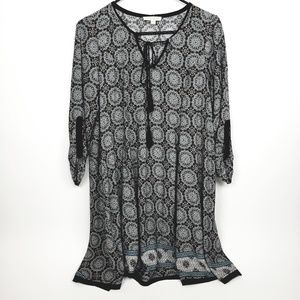 Anthropologie Hem and Thread Boho Long Tunic Top